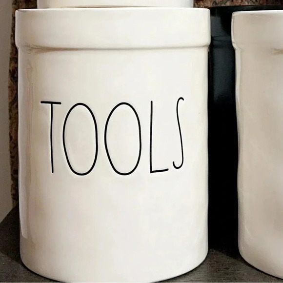 Rae Dunn Collection by Magenta Kitchen Utensil Holder/Crock TOOLS (white) - Picture 2 of 5